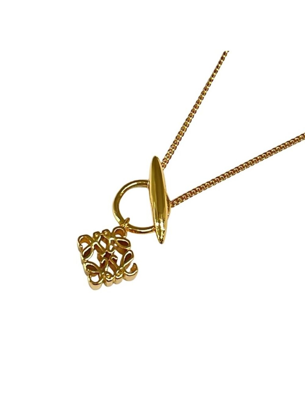 Loewe Necklace Anagram Pendant Gold